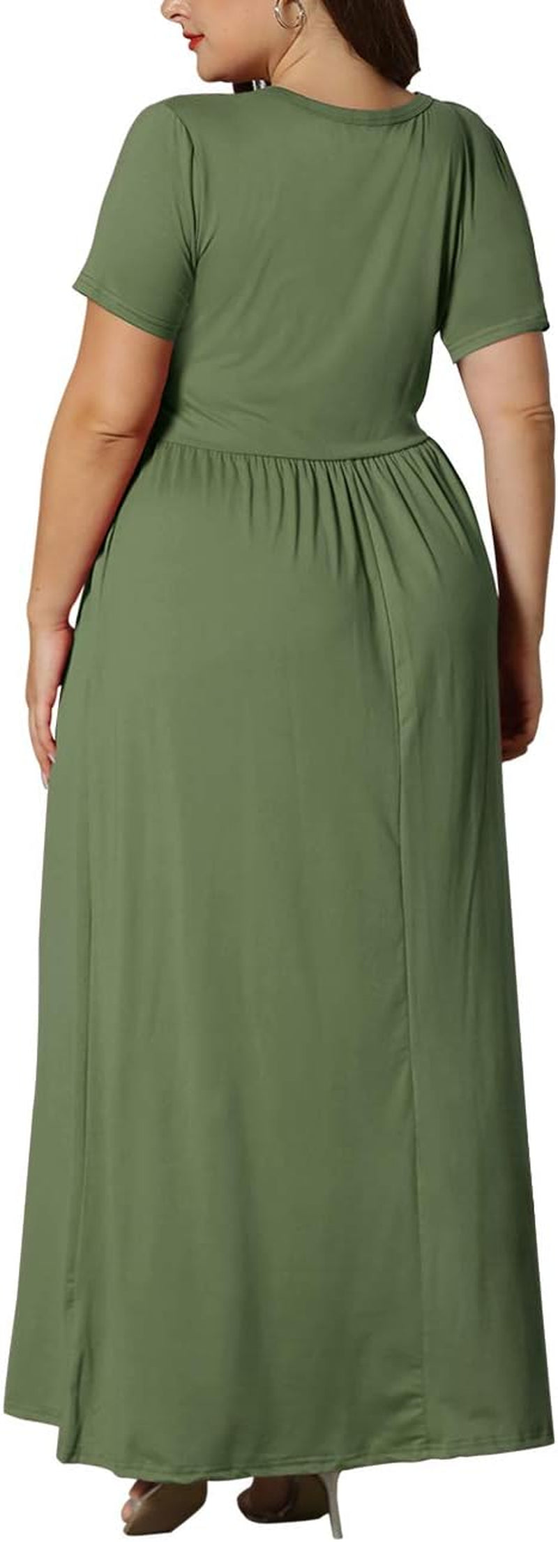 Women’S plus Size Maxi Dresses for Curvy Women Summer Casual Short Sleeve 2026 Long Dress 14W-26W